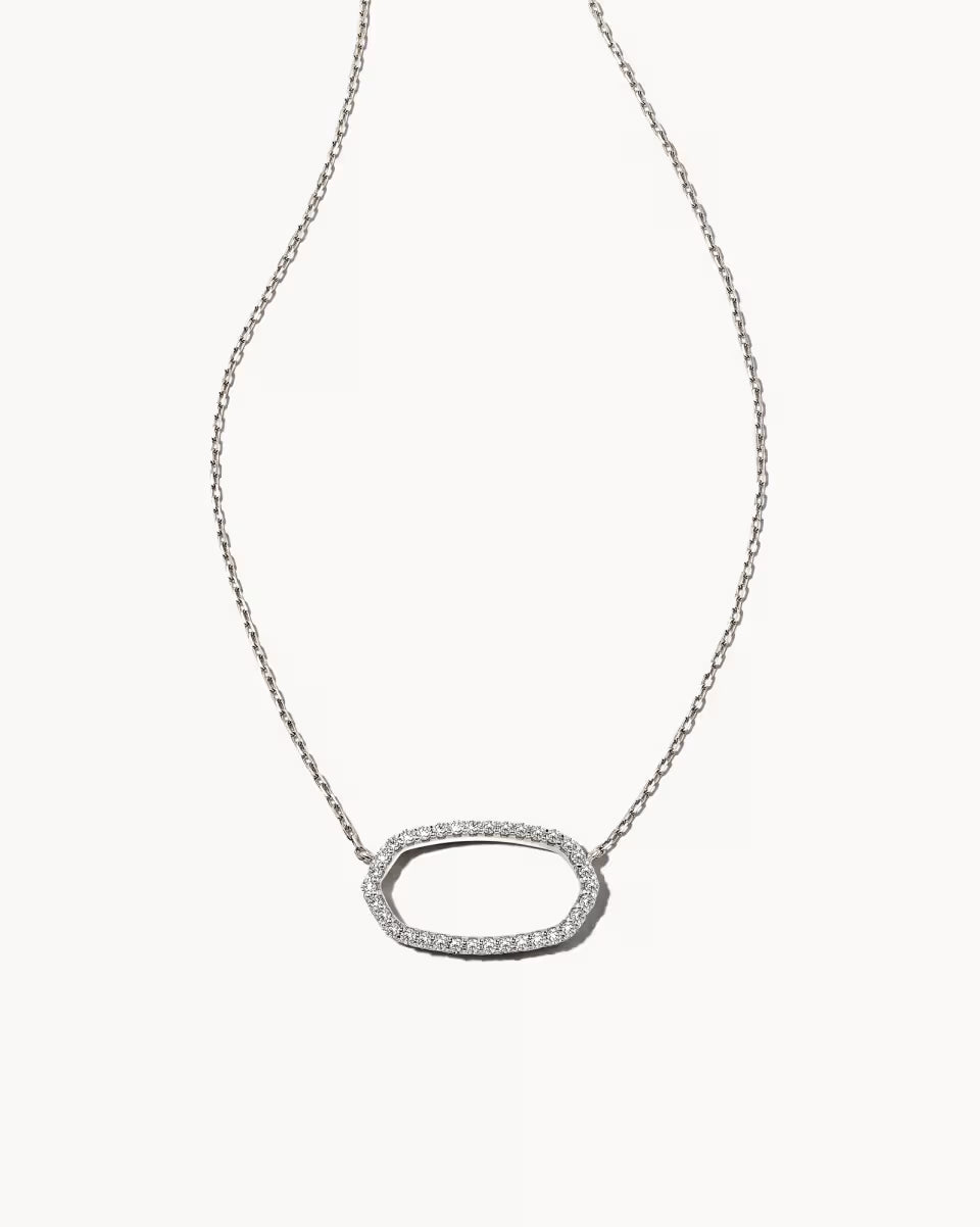 0.17 ct Elisa 14k White Gold Open Frame Pendant Necklace in White Diamond