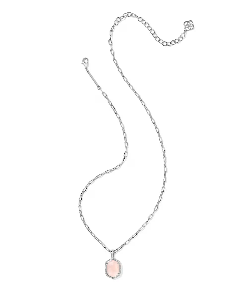 Daphne Gold Pave Frame Short Pendant Necklace