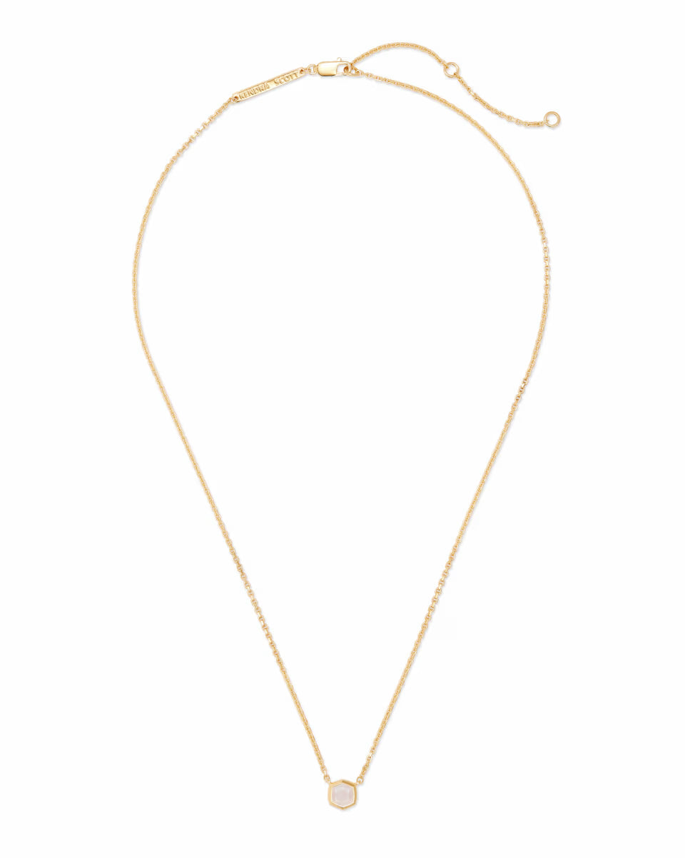 Davie 18k Gold Vermeil Pendant Necklace in White Lab Grown Opal