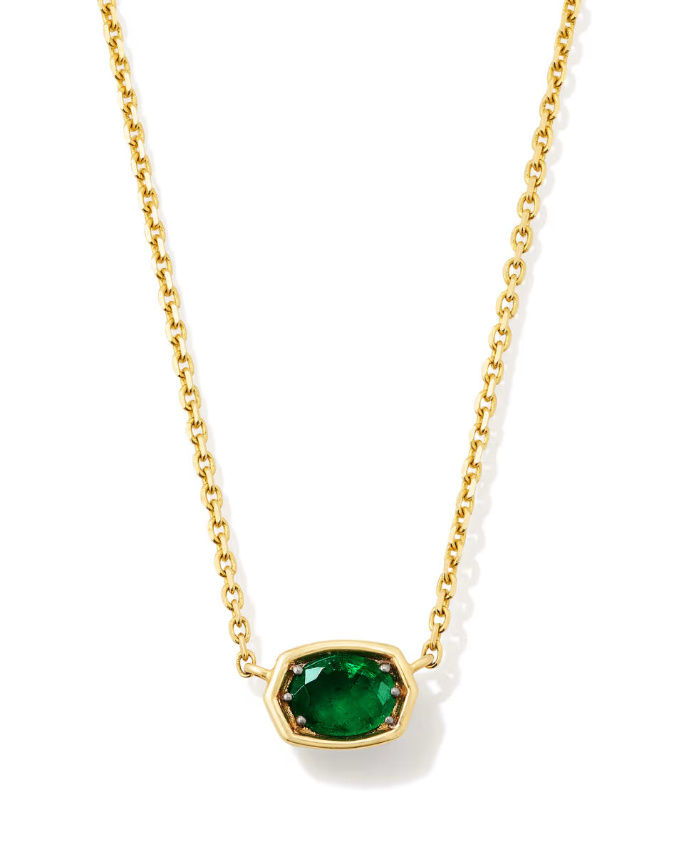 0.11 ct Marisa 14k Yellow Gold April Oval Solitaire Pendant Necklace