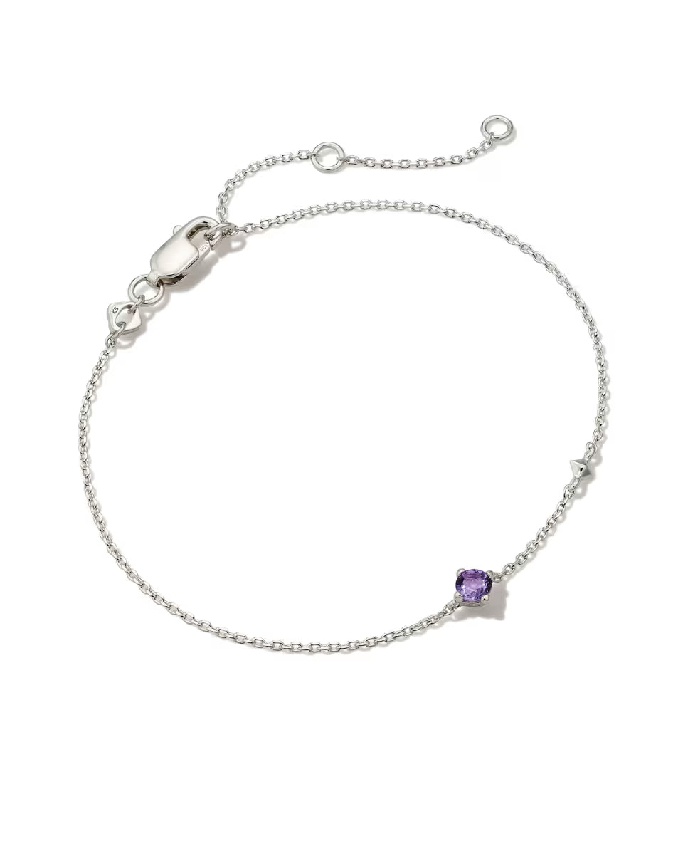 Maisie Sterling Silver July Delicate Chain Bracelet