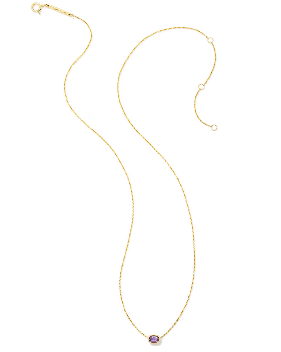 0.11 ct Marisa 14k Yellow Gold April Oval Solitaire Pendant Necklace