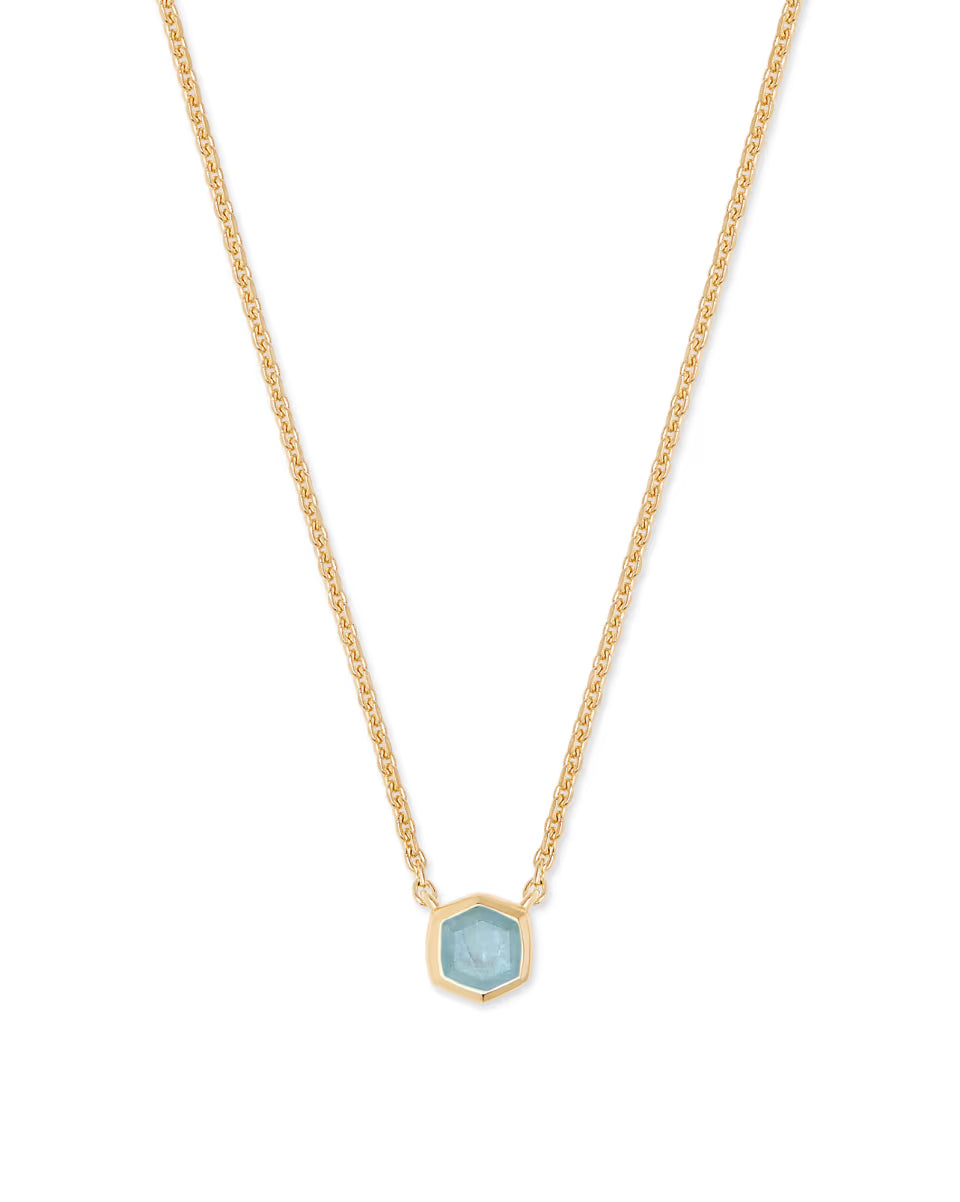 Davie 18k Gold Vermeil Pendant Necklace in White Lab Grown Opal
