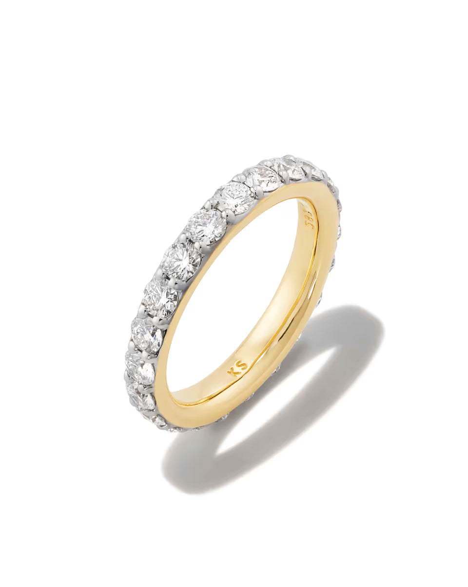 2 ct Lab Grown White Diamond Marilyn Band Ring in 14k Yellow Gold