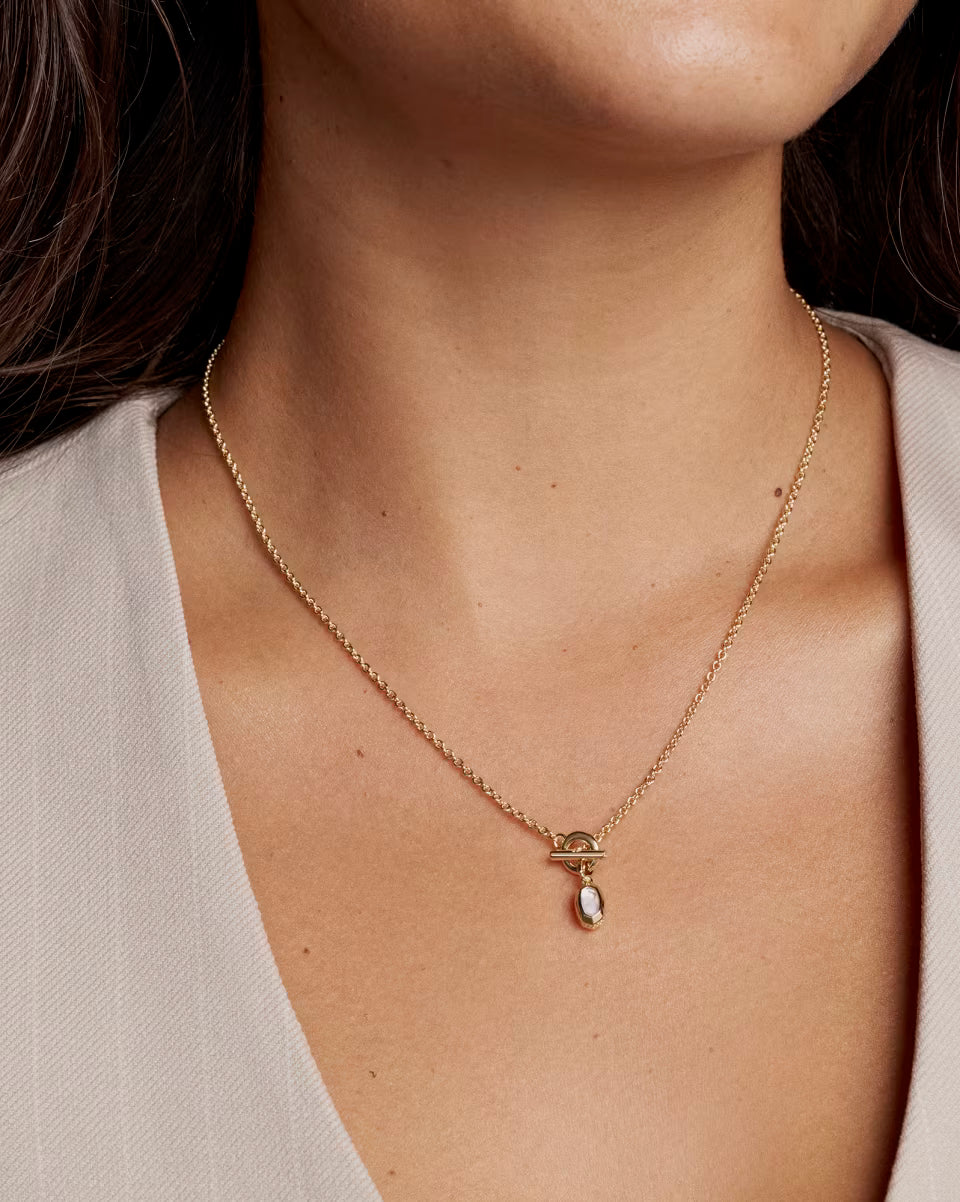 Mini Elisa Toggle Silver Short Pendant Necklace