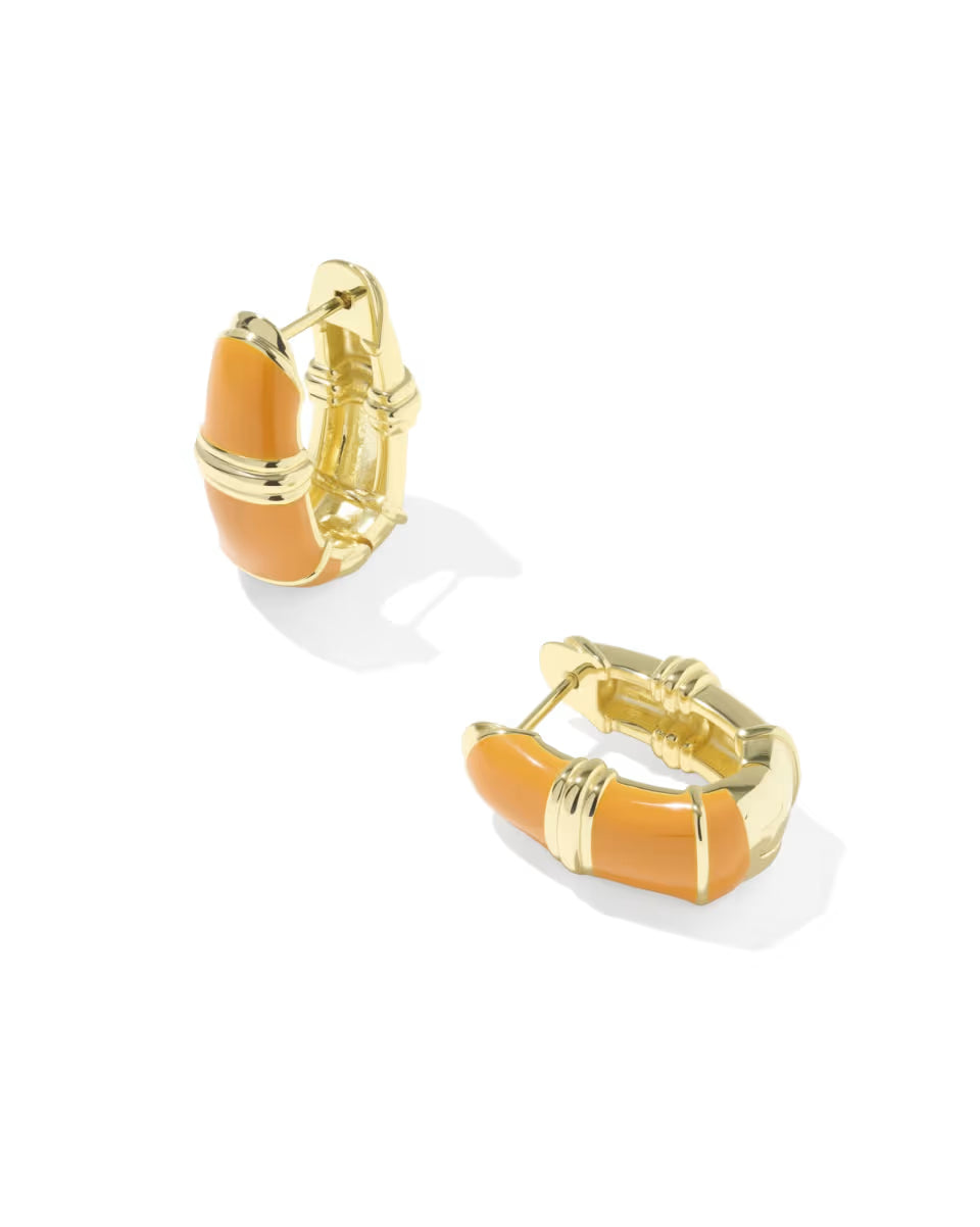 Courtney Gold Enamel Huggie Earrings
