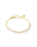 Jovie Gold Beaded Delicate Chain Bracelet in Freshwater Cultured Pearl