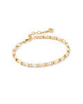 Juliette Gold Delicate Chain Bracelet in White CZ