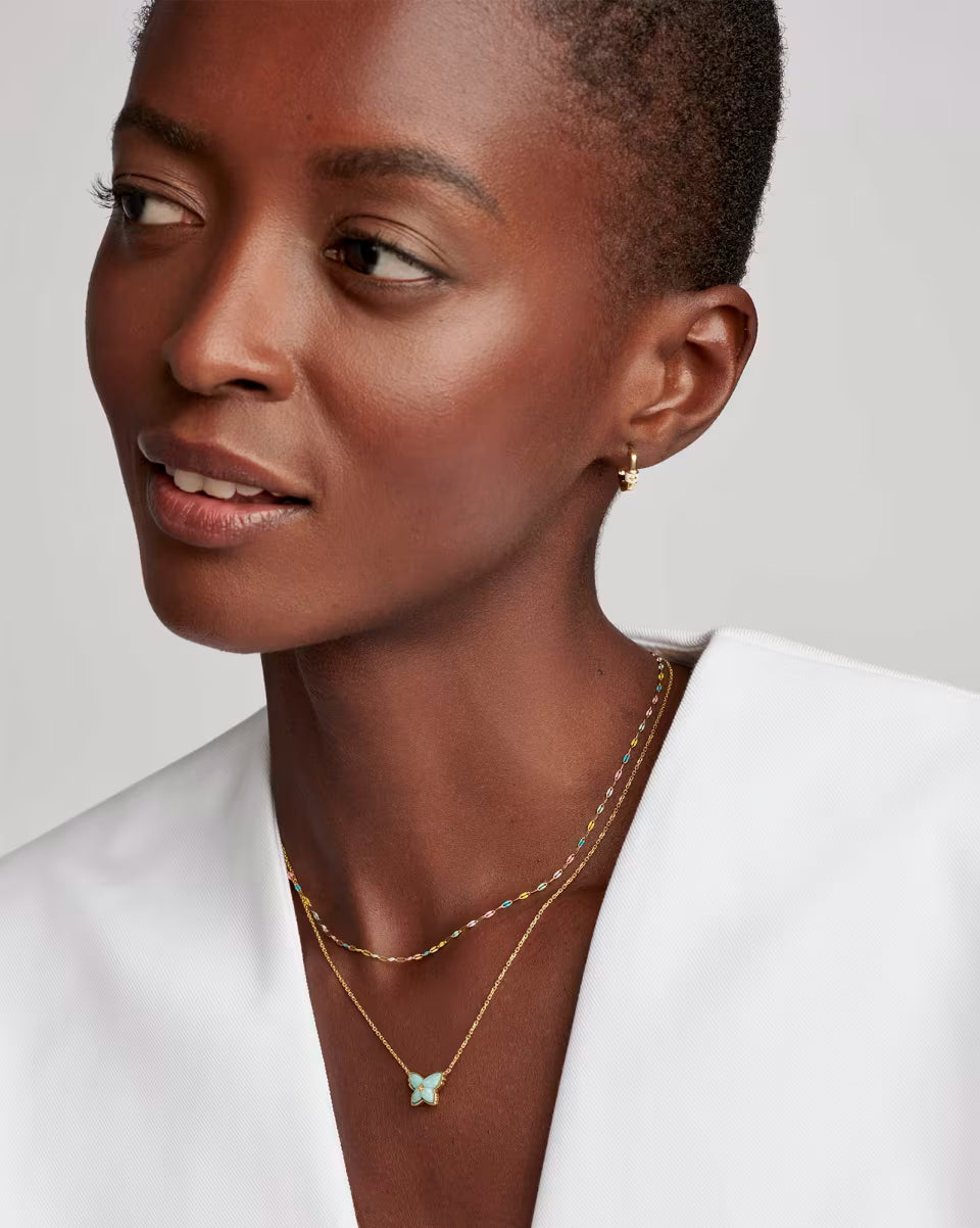 Multicolor Mirror 18k Gold Vermeil Chain Necklace
