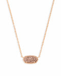 Elisa Rose Gold Pendant Necklace in Iridescent Drusy