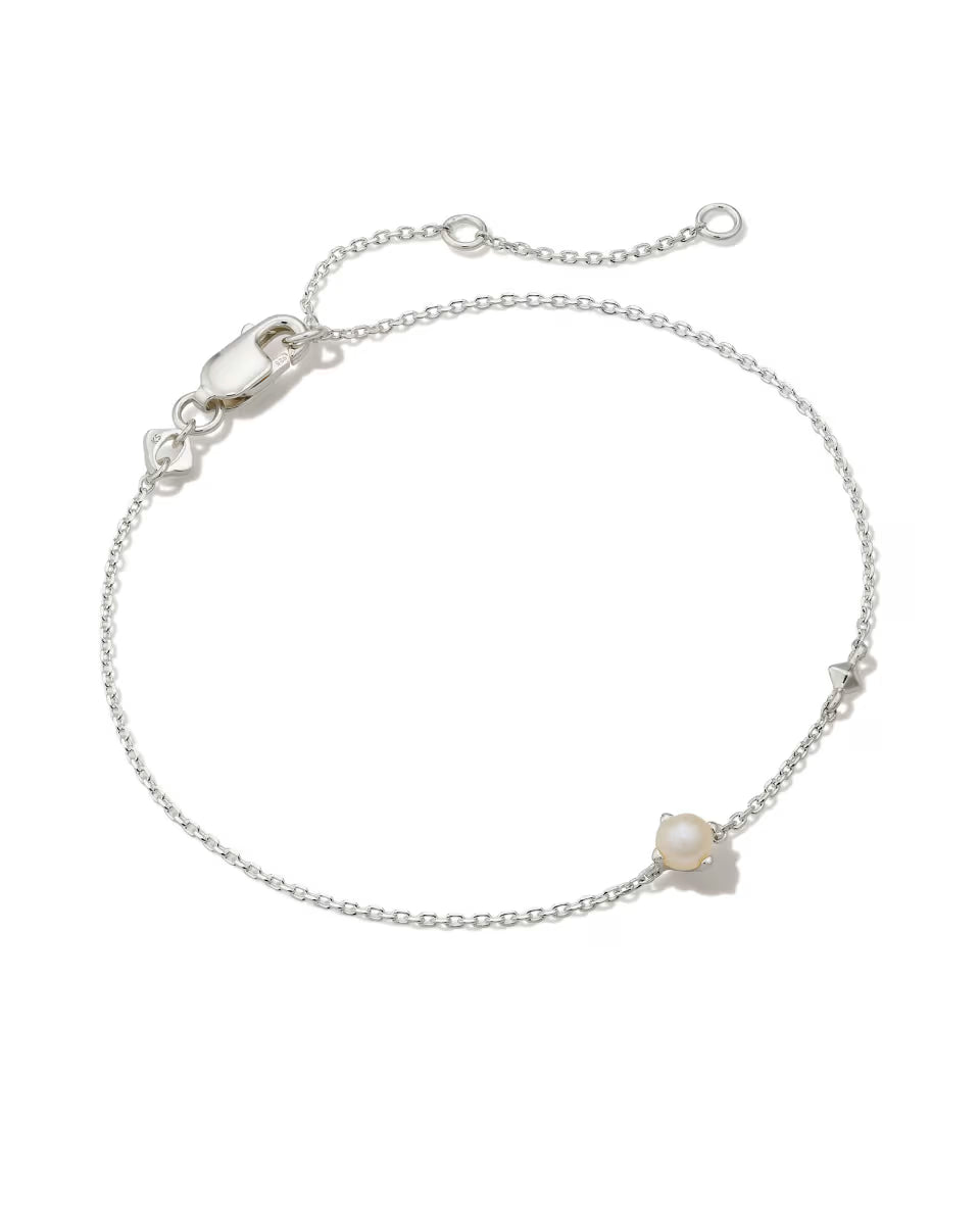 Maisie Sterling Silver July Delicate Chain Bracelet