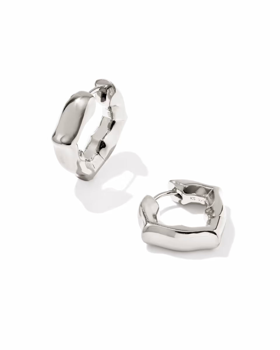 Dira Open Frame Sterling Silver Huggie Earrings