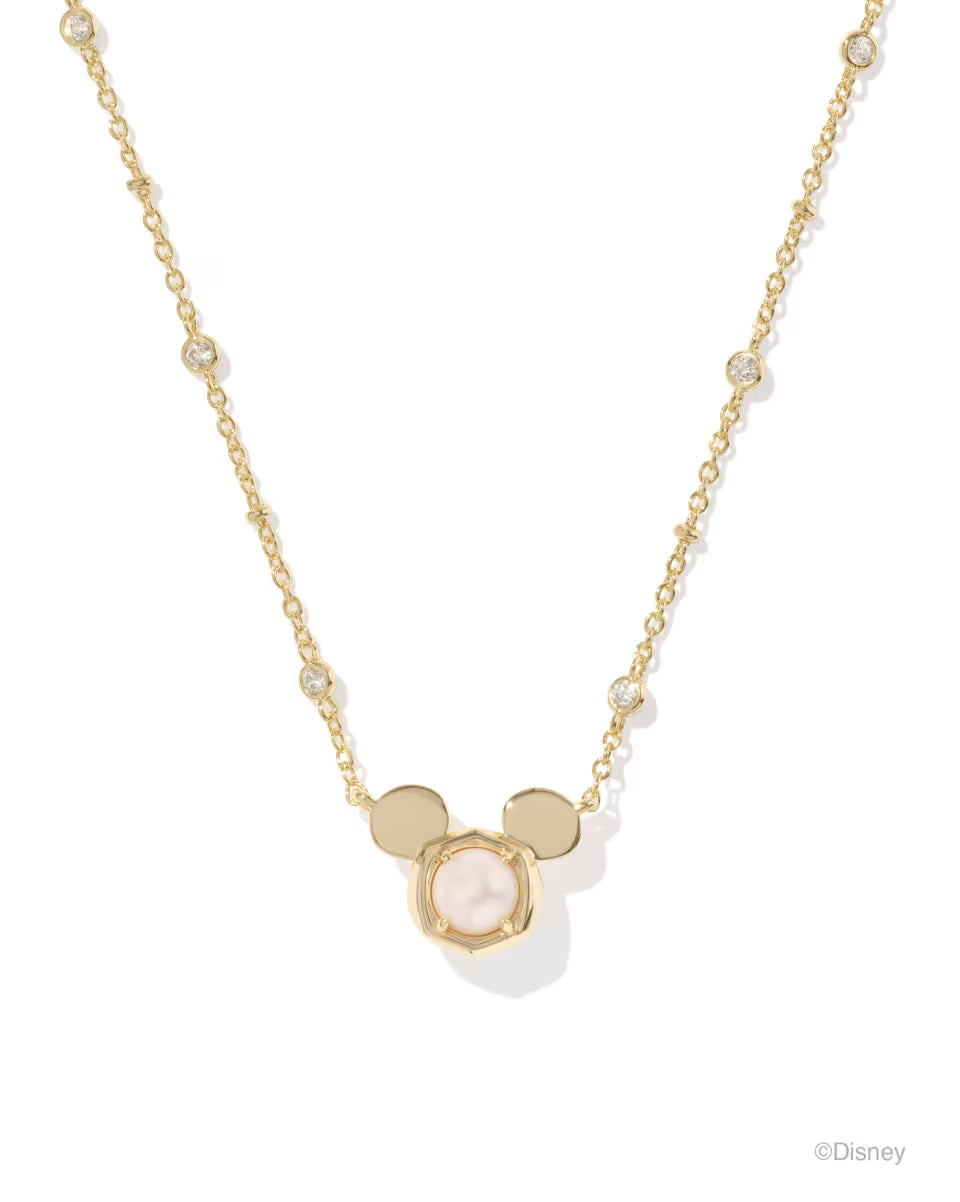 Disney | Kendra Scott Gold Mickey Mouse Short Pendant Necklace in Black Drusy