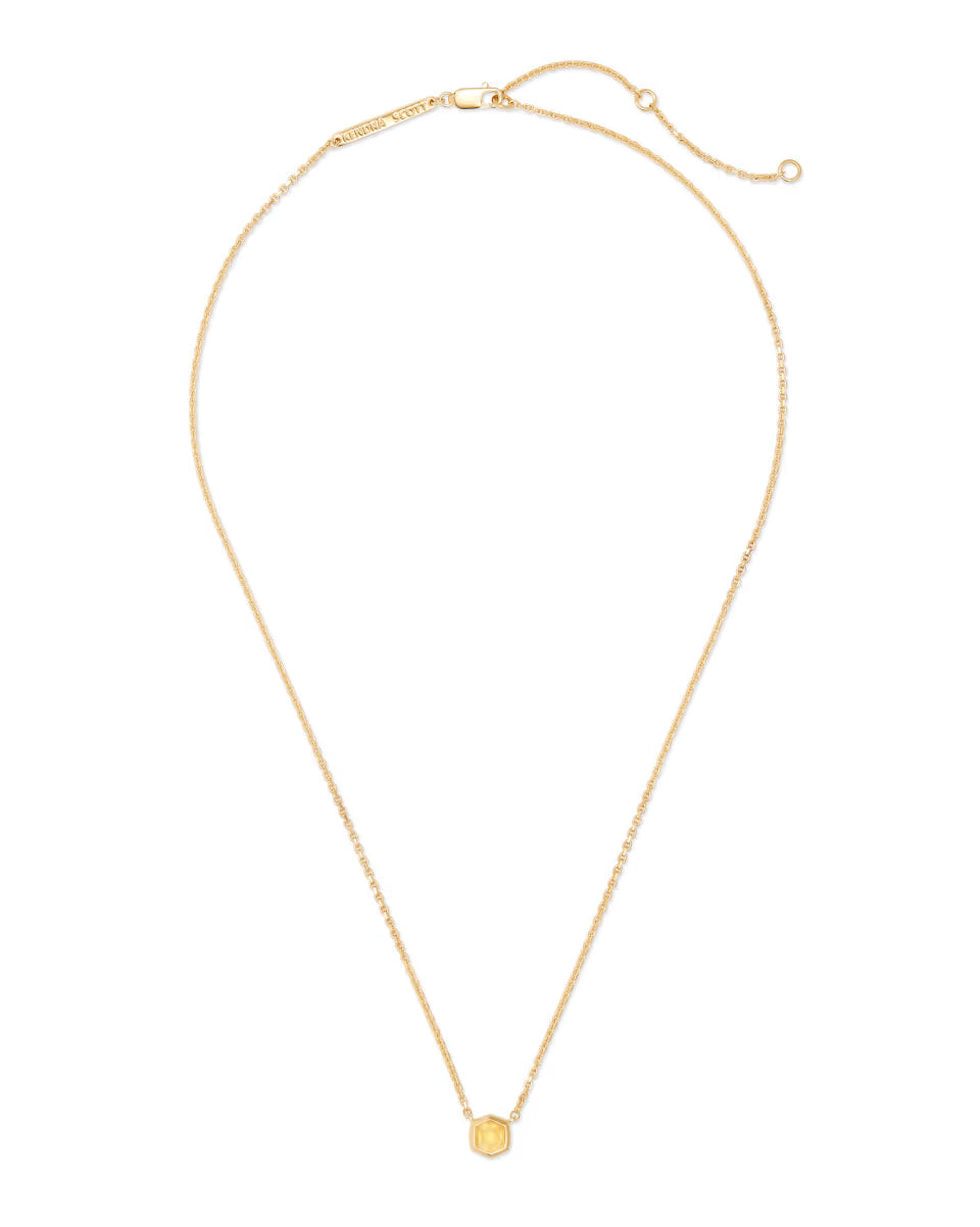 Davie 18k Gold Vermeil Pendant Necklace in White Lab Grown Opal