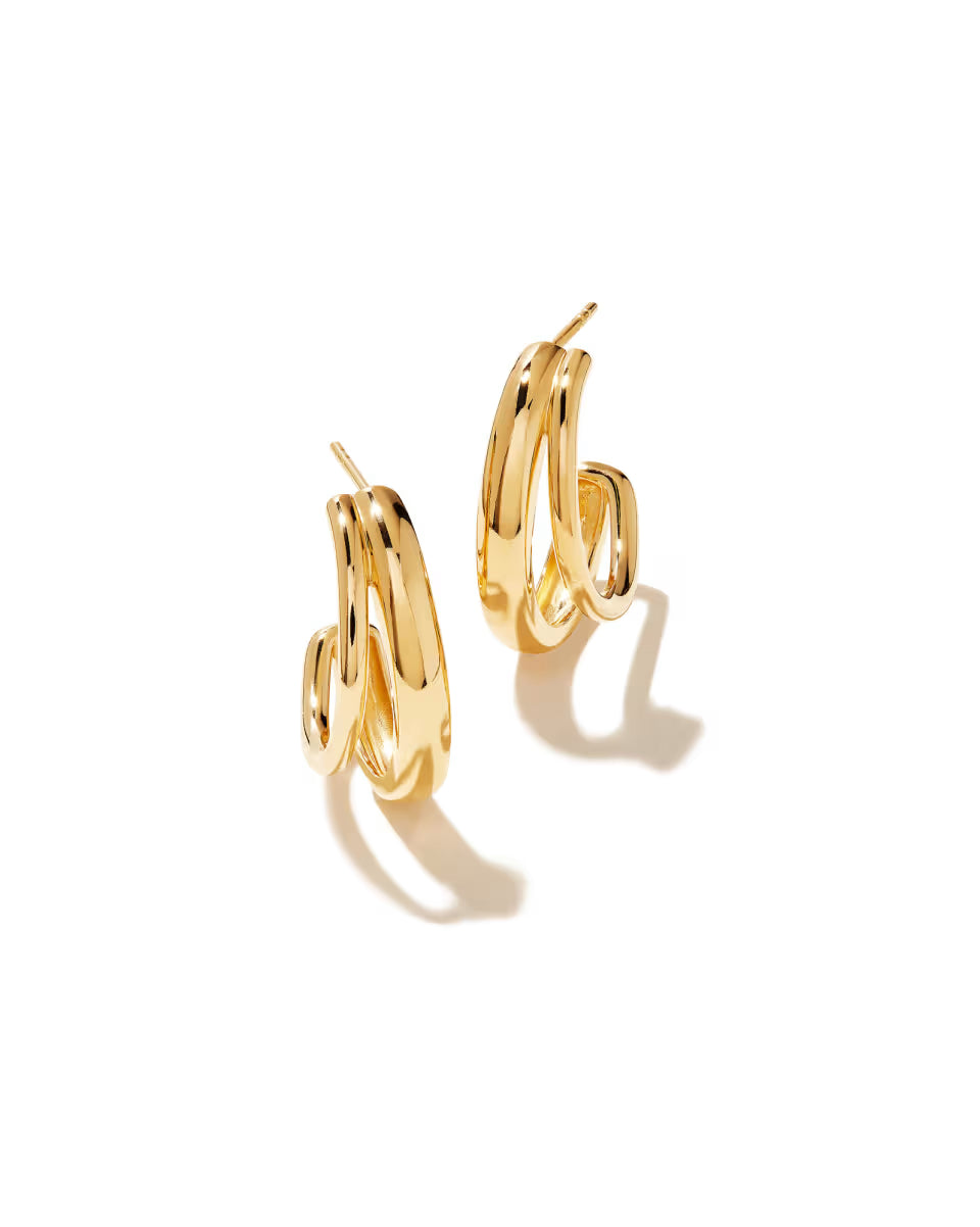 Meg Double Hoop Earrings in 18k Gold Vermeil