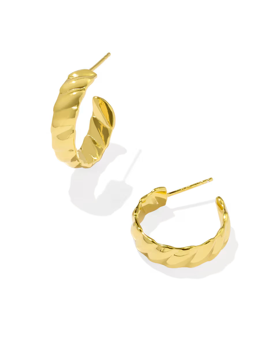 Tyler Wide Small Hoop Earrings in 18k Gold Vermeil