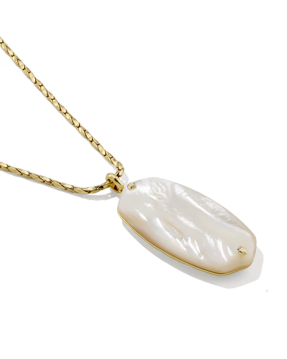 Danielle Riveted Gold Long Pendant Necklace