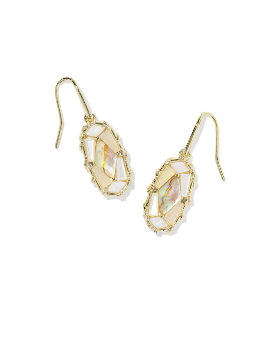 Dolly Parton x Kendra Scott Patchwork Lee Vintage Gold Drop Earrings