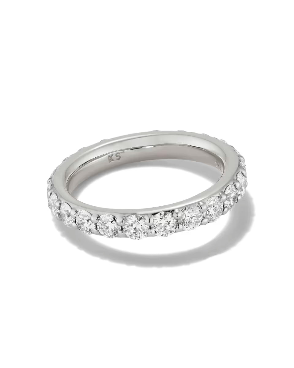 2 ct Lab Grown White Diamond Marilyn Band Ring in 14k White Gold