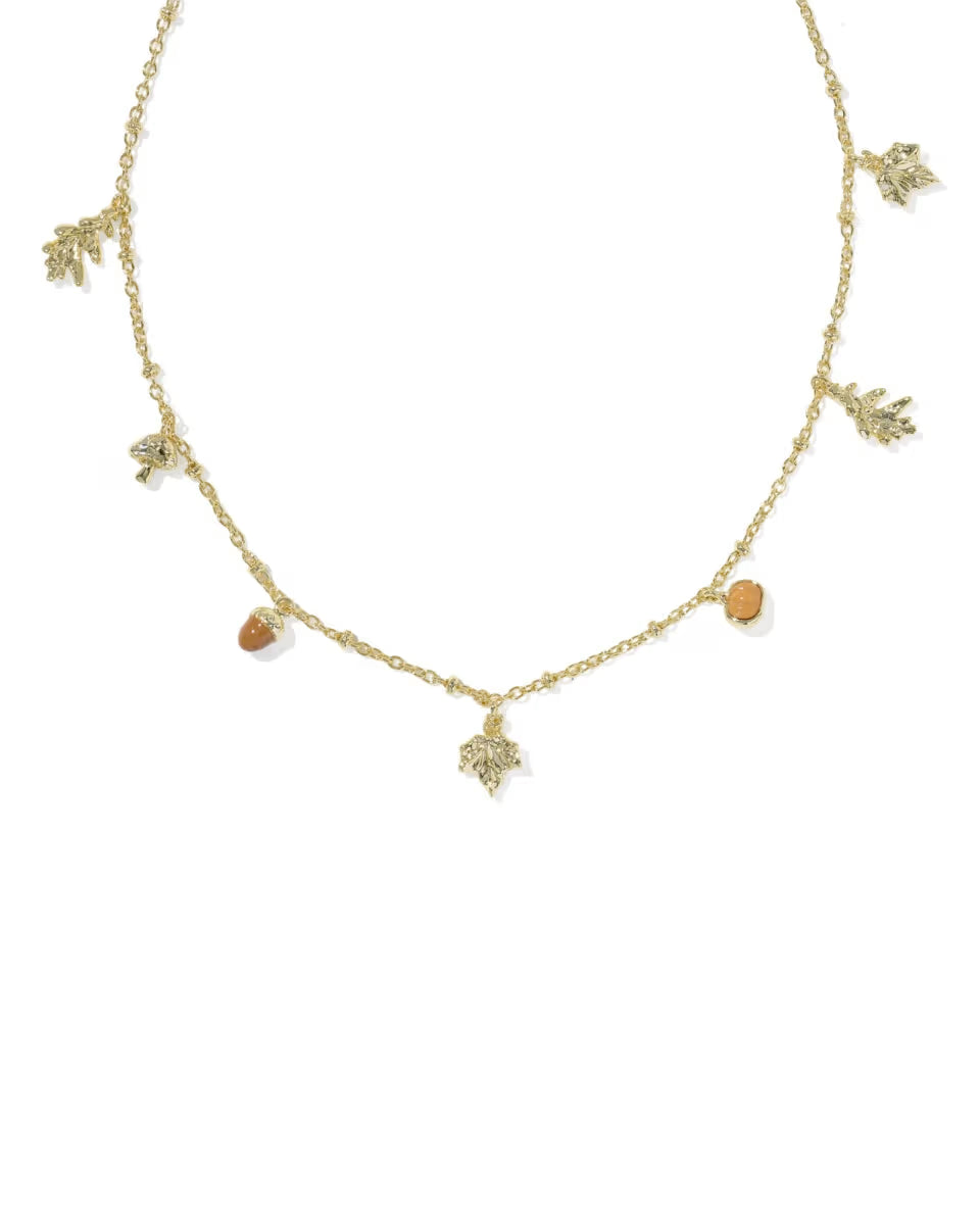 Autumn Gold Charm Necklace