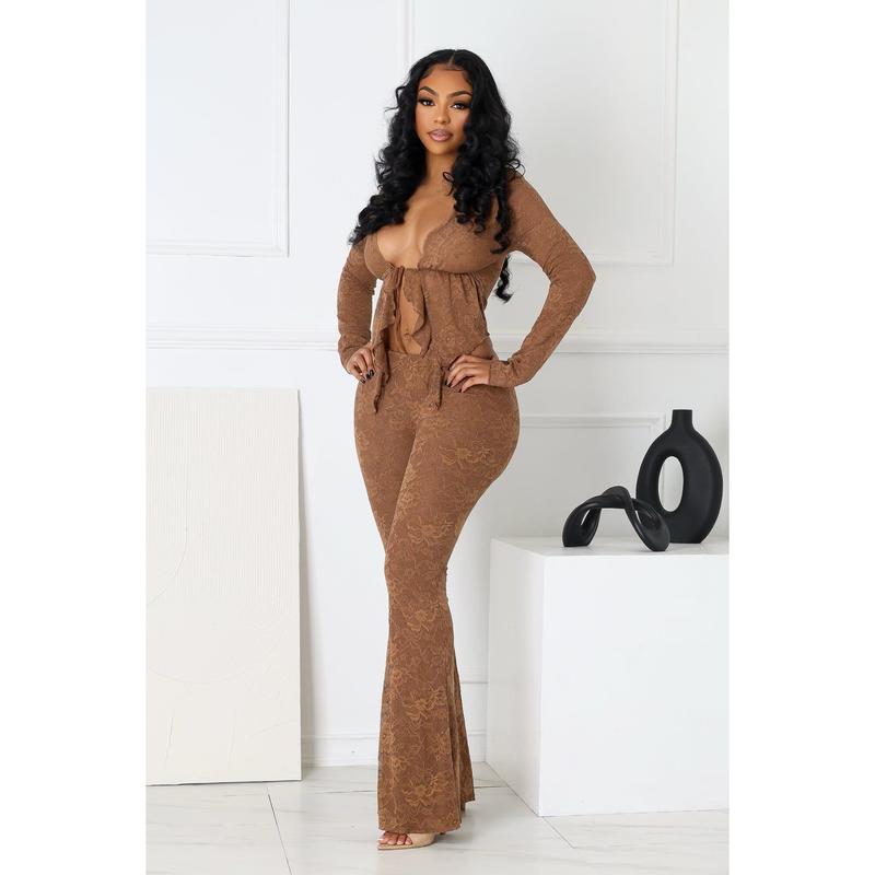 Everly Lace Top & Wide Pants SET