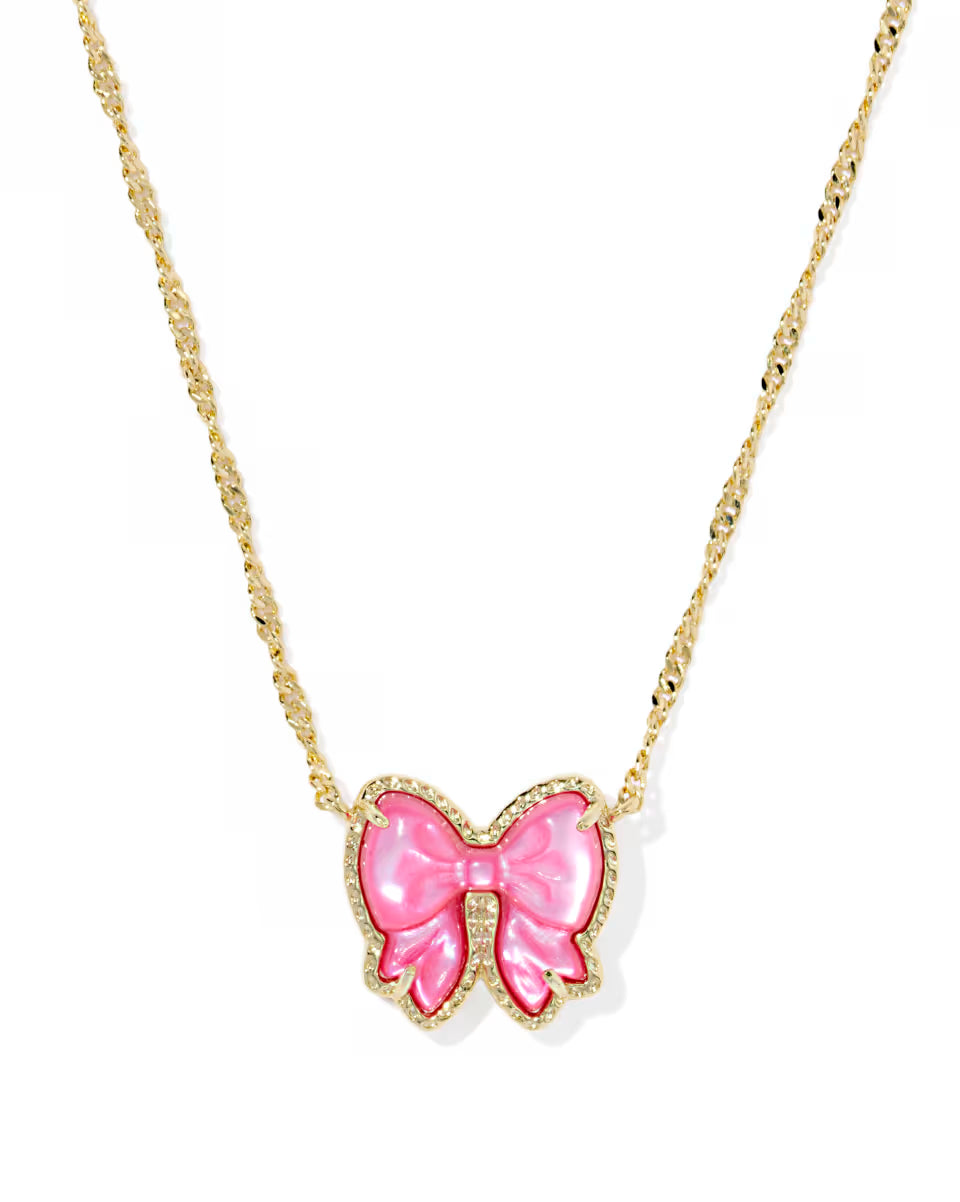 Haley Bow Gold Short Pendant Necklace