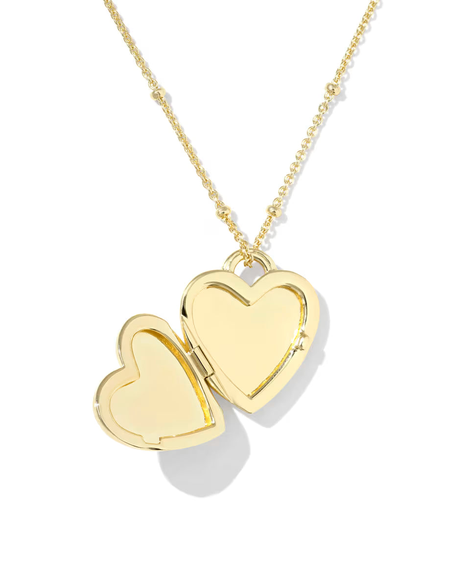 Meredith 18k Gold Vermeil Locket Necklace in White Topaz