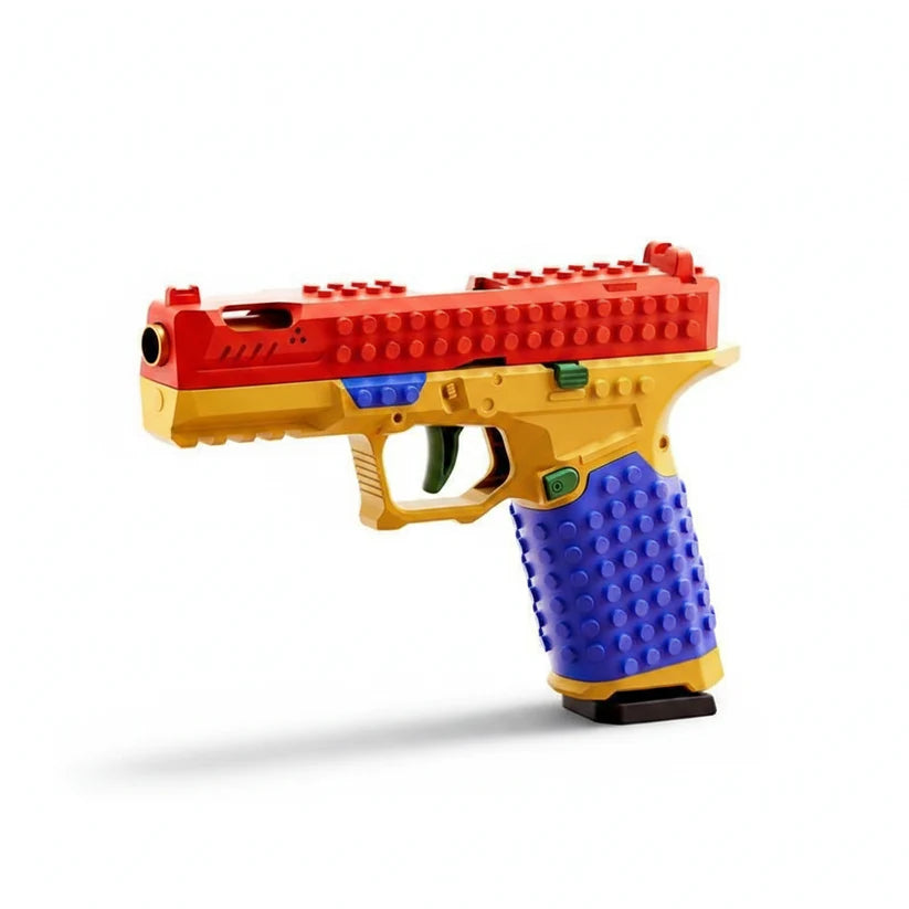DIY Block Shell Ejector Sig17, Realistic Soft Bullet Launcher, Compatible with Block Assembly, Educational Toy, Holiday Gift, Kids' Toy, Desktop Decor