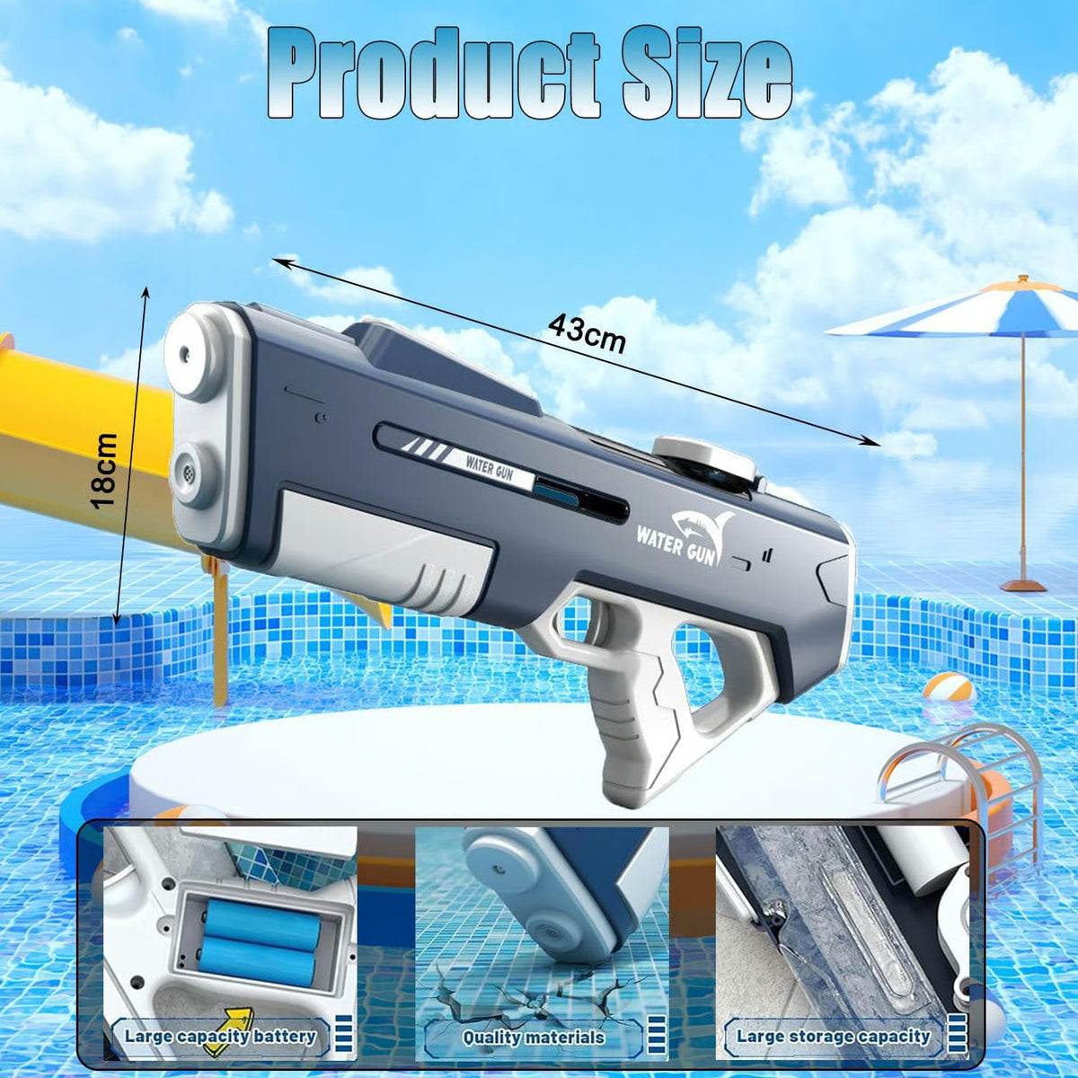 Automatic Water Suction Gun, Waterproof Design