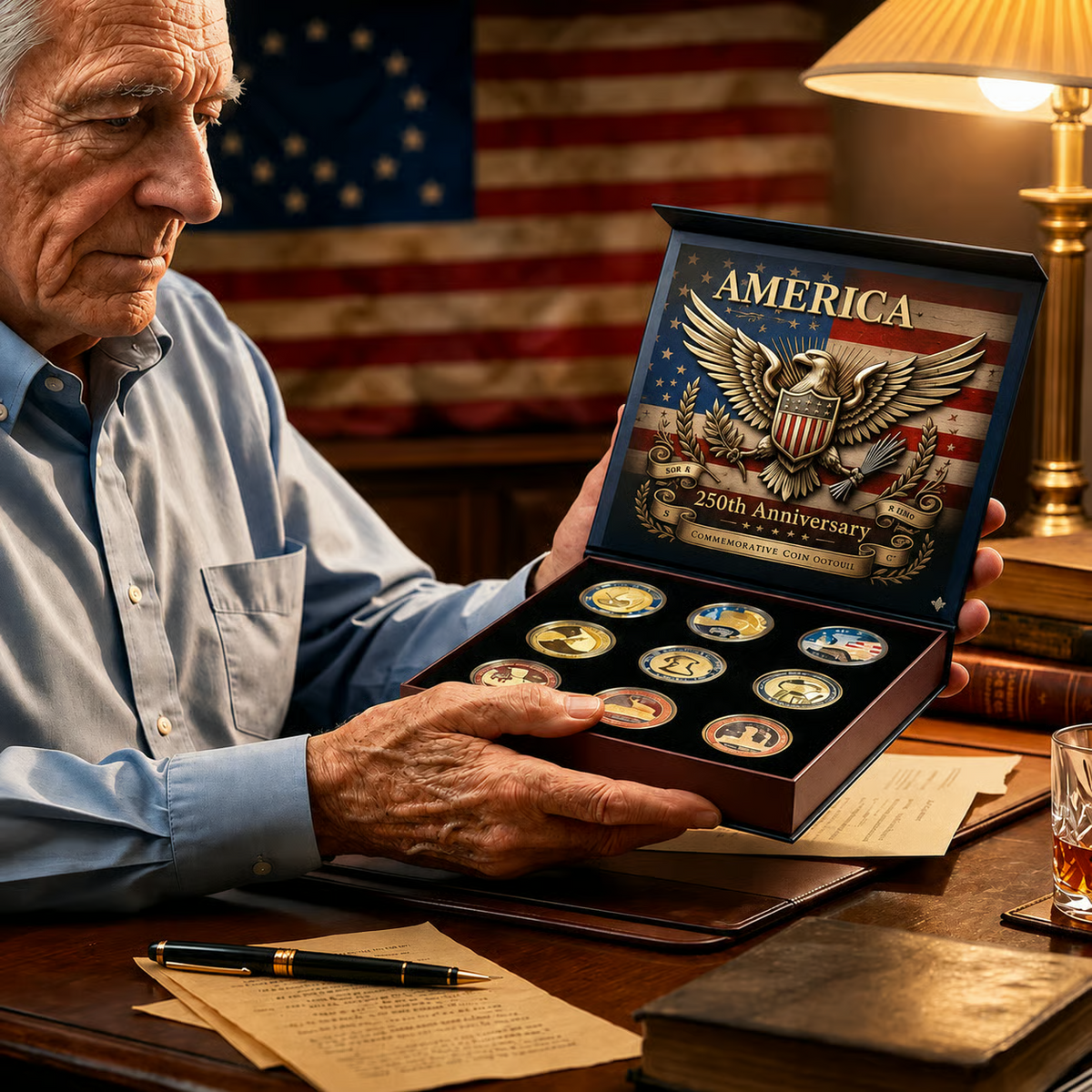 USA 250th Anniversary Commemorative Coin Set (9-Piece)