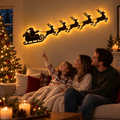 🦌Santa Sleigh & 6 Reindeer LED Wall Display- Warm Christmas Glow