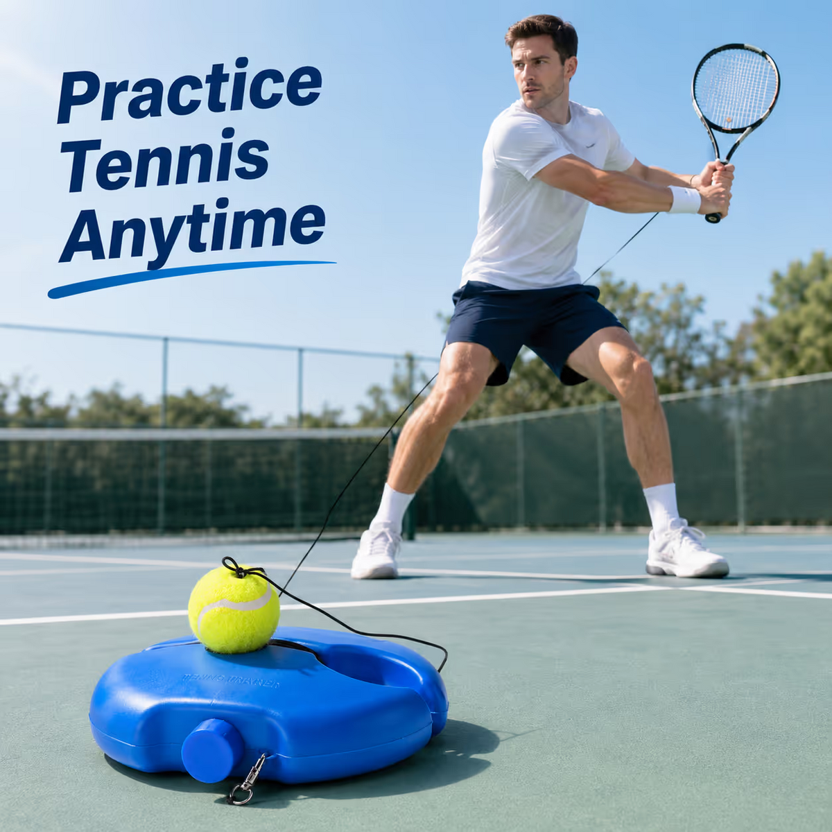 🎾 Solo Tennis Trainer With Round Base